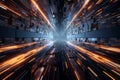 Dive into the digital realm via a 3D rendering of a technology tunnel