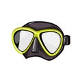 dive diving mask cartoon vector illustration