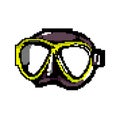 dive diving mask game pixel art vector illustration