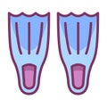 Dive diving shoes snorkeling single isolated icon with filled line style