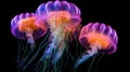 Explore the Ocean\'s Depths with Mesmerizing Jellyfish in Vibrant Neon Colors