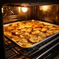 Culinary Alchemy: Crisps Glistening Gold in the Oven\'s Warmth