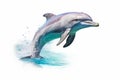 Graceful Ocean Dancer: The Majestic Dolphin on a White Background