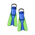 dive flippers cartoon vector illustration