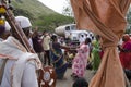 Dive Ghat, Pune, Maharashtra, India 01 July 2016 During Pandharpur wari procession Pilgrims marching toward Vitthala temple with