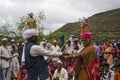 Dive Ghat, Pune, Maharashtra, India 28 June 2019 During Pandharpur wari procession Pilgrims marching toward Vitthala temple with