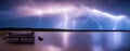 Nature Fury, Panorama of Electrifying Lightning Landscape, AI Generated