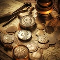 Silent Witnesses: Coins that Tell Tales of the Past Royalty Free Stock Photo