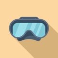 Dive mask icon flat vector. Aqua pool