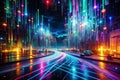 Enthralling Neon Binary Glitch Art A Mystical Dive into Abstract Data Streams
