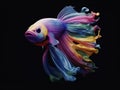 Vibrant AI-generated underwater art with hyper-realistic sci-fi style, realistic fish portraits, saturated colors, light crimson & Royalty Free Stock Photo