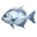 3D digital render of a sea bream isolated on white background