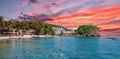 Dive resorts along Small Lalaguna Beach in the Sabang area of Puerto Galera, Oriental Mindoro, Philippines.