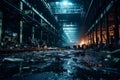 Eerie Resonance: Moonlit Ruins of a Forsaken Industrial Factory