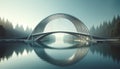 Sleek Symmetry: Contemporary Bridge Embracing Calm Waters