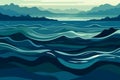 Oceanic Serenity - A soothing background illustration in shades of blue and green.