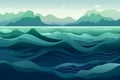 Oceanic Serenity - A soothing background illustration in shades of blue and green.