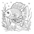 Dive into underwater fun with this cute cartoon fish coloring book Royalty Free Stock Photo