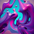 Dive into vivid violet, pink, and blue fluid art - a mesmerizing abstract graphic for creative inspiration.