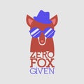Zero Fox Given - Hilarious Fox Vector Illustration Royalty Free Stock Photo