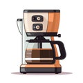 Modern Coffee Maker: Flat Style Vector Illustration Royalty Free Stock Photo