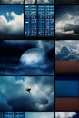 Dreamy International Shipping Collage in Sky-Blue and Navy (AI Generated) Royalty Free Stock Photo