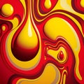 Dive into the World of Dynamic Yellow and Red Fluid Art - Mesmerizing Abstract Graphic for Creative Projects.