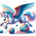 Whimsical Pegasus Delight, isolated on white background