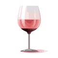 Red Wine Indulgence: Wineglass on White Background Vector Illustration