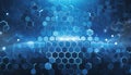 Abstract blue technology hexagonal background