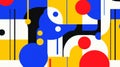 Dive into a world of minimalism with vibrant color blocks and abstract shapes inspired by AI circuits. Perfect blend