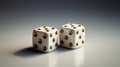 pair of perfectly balanced dice on a white background