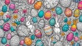 Enchanting Easter Doodle Background An Intricate Pattern Design for Spring Decor Invitations and More Royalty Free Stock Photo