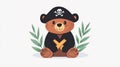 Dive into a world of whimsy with this vibrant pirate bear clipart, perfect for your creative projects Royalty Free Stock Photo