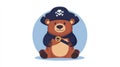 Dive into a world of whimsy with this vibrant pirate bear clipart, perfect for your creative projects Royalty Free Stock Photo