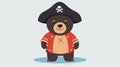 Dive into a world of whimsy with this vibrant pirate bear clipart, perfect for your creative projects Royalty Free Stock Photo