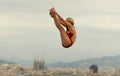 Diver in BarcelonaCompetition Royalty Free Stock Photo