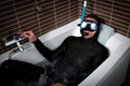 Diver in bath immersion Royalty Free Stock Photo