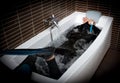 Diver in bathtub Royalty Free Stock Photo