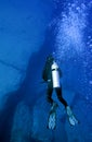 Diver in the blue sea Royalty Free Stock Photo
