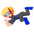 Diver boy cartoon Royalty Free Stock Photo