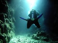 Diver in the cave