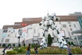 Diver City Tokyo Plaza Set up in front of a white unicorn gundam monument. Replacement of old model RX-78 M2 is a tourist attract