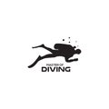 Diver club icon logo design vector template