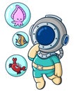 The diver confusing to option sea animal for playing together