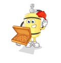 Diver cylinder pizza delivery boy vector. cartoon character Royalty Free Stock Photo