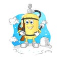 Diver cylinder soldier in winter. character mascot vector