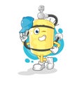 Diver cylinder young boy character cartoon Royalty Free Stock Photo