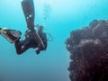 Diver is diving in the sea, Myanmar