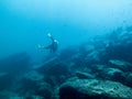 Diver is diving in the sea, Philippines